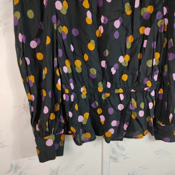 WhoWhatWear Polka Dot Women's Top - Black, Pink, Orange - Picture 3 of 10